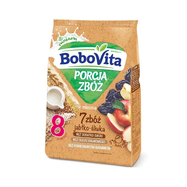 BoboVita Porcja Zbóz milk porridge 7 cereals apple-plum, after 8 months 210g