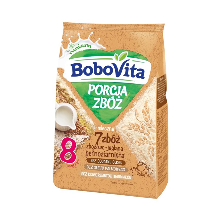 BoboVita Porcja Zbóż milk porridge, 7 grains, cereal and millet, after 8 months 210g