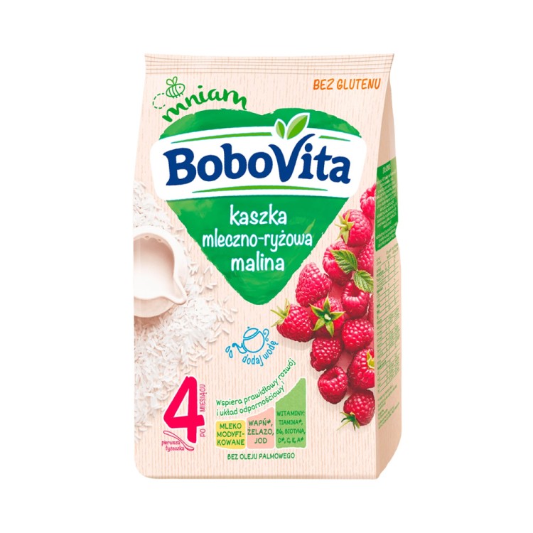 BoboVita milk and rice porridge, raspberry, after the 4th month 230g
