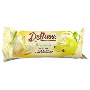 Delicpol Delisana Biscuits in white chocolate with banana jelly, 135g Delicpol Delisana Biscuits in white chocolate with banana jelly, 135g