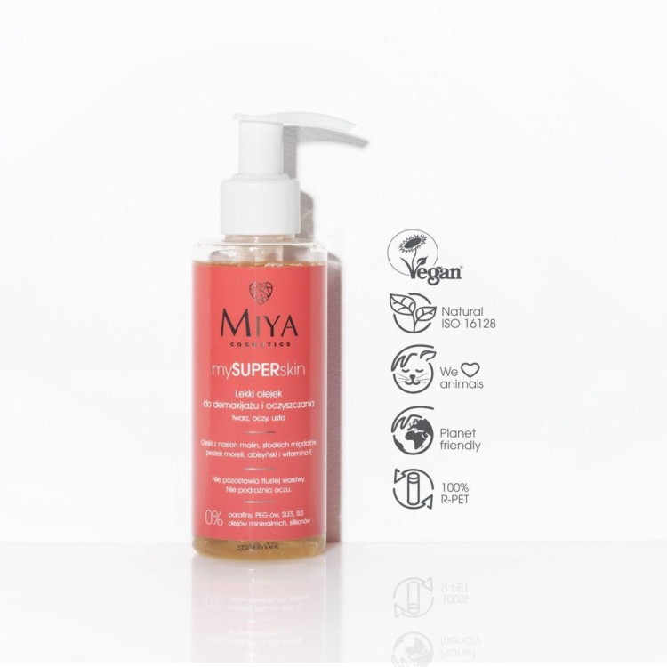 Miya cosmetics Light oil for removing makeup and cleansing the face, eyes and mouth 140ml EXP: 11.2024
