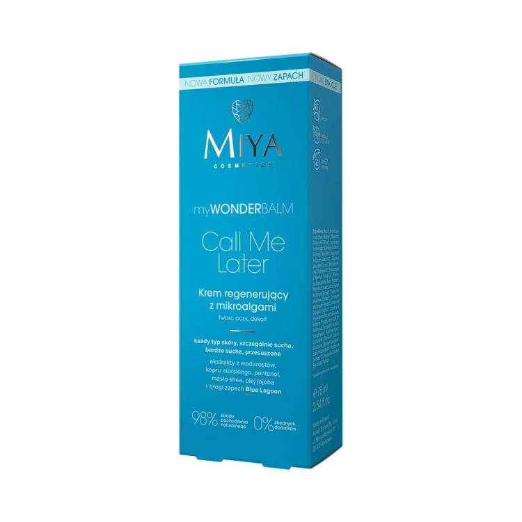 MIYA COSMETICS myWONDERBALM CALL ME LATER Regenerating cream with microalgae 75 ml MIYA COSMETICS myWONDERBALM CALL ME LATER Regenerating cream with microalgae 75 ml