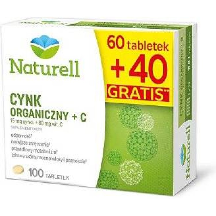 Naturell Organic Zinc + C 100 tablets