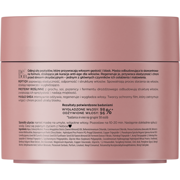 NEBOA GLOW PEPTIDE Restructuring mask for weak, fine, and damaged hair 300 ml