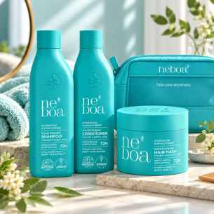 Neboa Hydration & Smoothness Haircare Set with FREE Cosmetic Bag