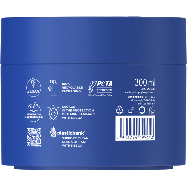 NEBOA OVERNIGHT HAIR CARE Rebuilding mask for damaged hair 300ml