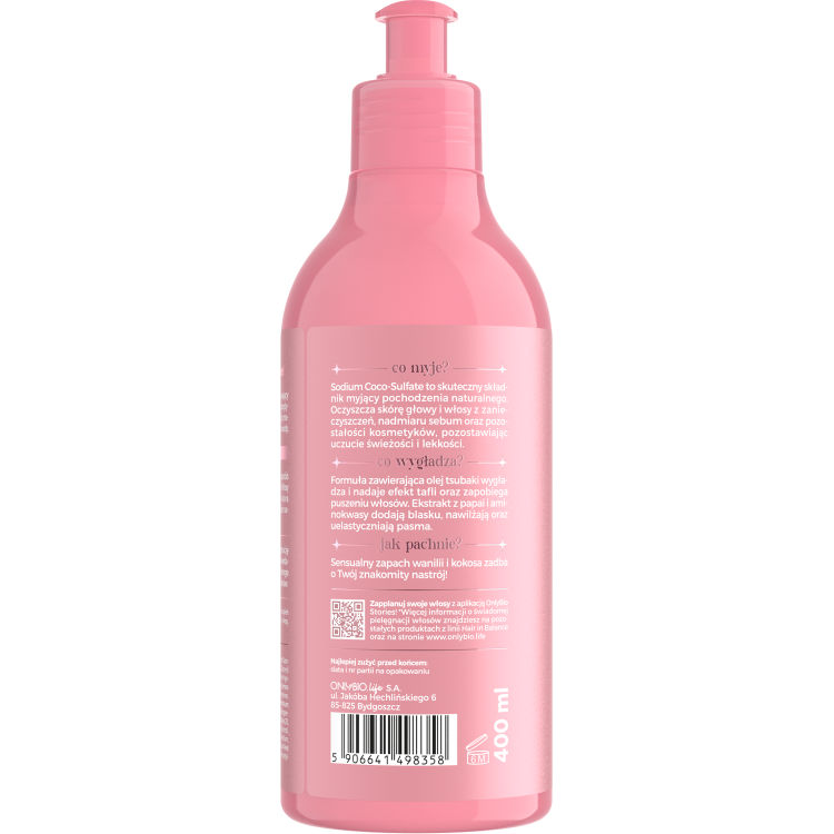 ONLYBIO HAIR IN BALANCE GLOSS Smoothing shampoo 400ml ONLYBIO HAIR IN BALANCE GLOSS Smoothing shampoo 400ml