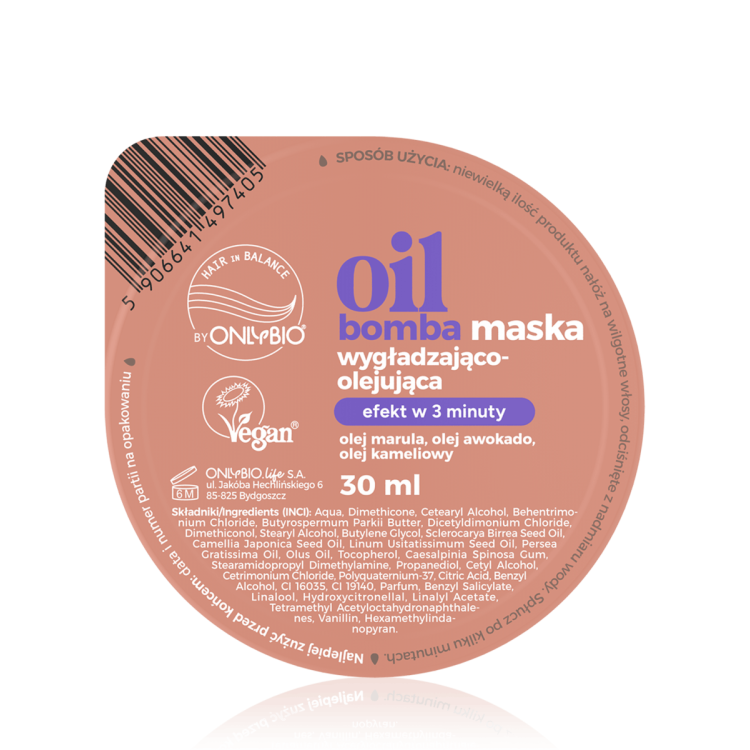 ONLYBIO HAIR IN BALANCE OIL BOMBA smoothing and oil-based 30 ml ONLYBIO HAIR IN BALANCE OIL BOMBA smoothing and oil-based 30 ml