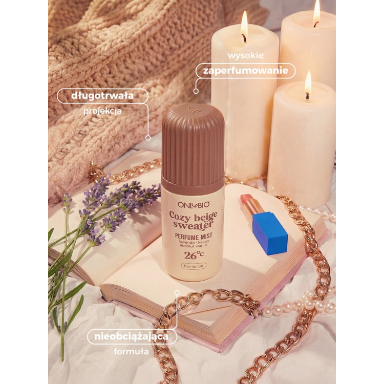 ONLYBIO COZY BEIGE SWEATER 26°C, scented body mist 100 ml ONLYBIO COZY BEIGE SWEATER 26°C, scented body mist 100 ml