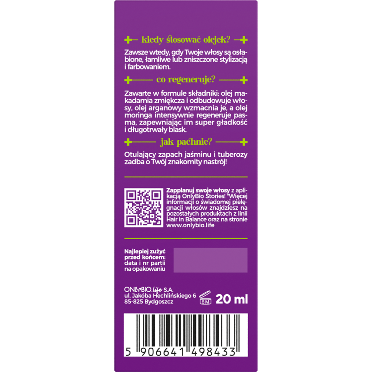ONLYBIO HAIR IN BALANCE REPAIR Hair oil 10in1 20ml ONLYBIO HAIR IN BALANCE REPAIR Hair oil 10in1 20ml