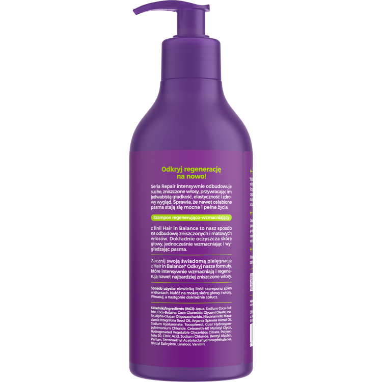 ONLYBIO HAIR IN BALANCE REPAIR Regenerating & strengthening shampoo 400ml ONLYBIO HAIR IN BALANCE REPAIR Regenerating & strengthening shampoo 400ml