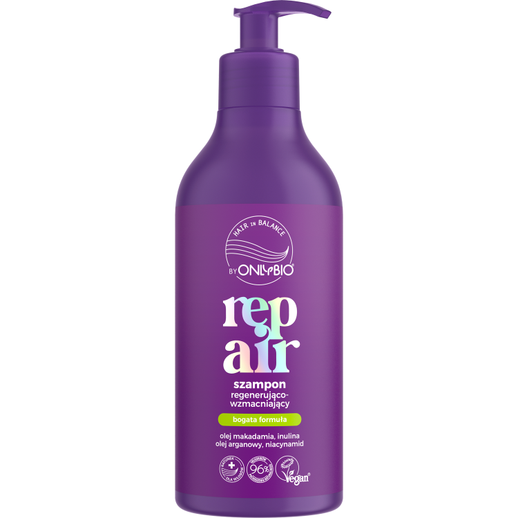 ONLYBIO HAIR IN BALANCE REPAIR Regenerating & strengthening shampoo 400ml ONLYBIO HAIR IN BALANCE REPAIR Regenerating & strengthening shampoo 400ml