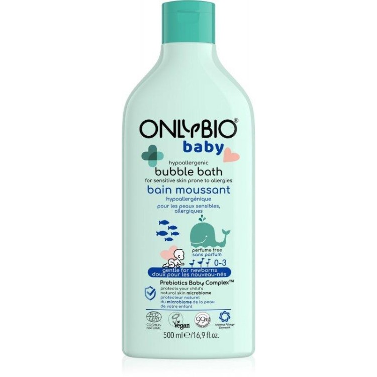 Onlybio BABY  Hypoallergenic bubble bath for sensitive skin prone to allergies 500ml