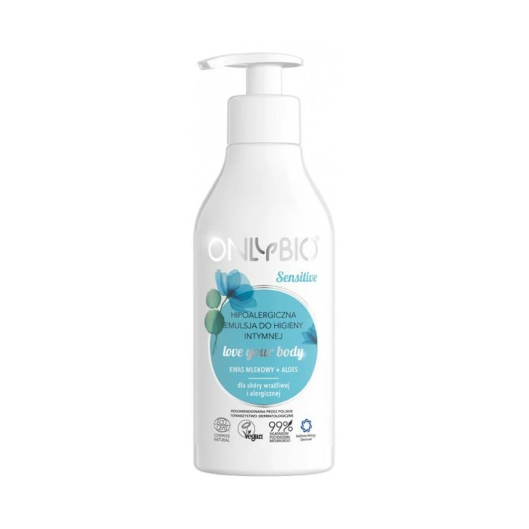 OnlyBio Sensitive  intimate wash Lactic Acid + Aloe 250ml