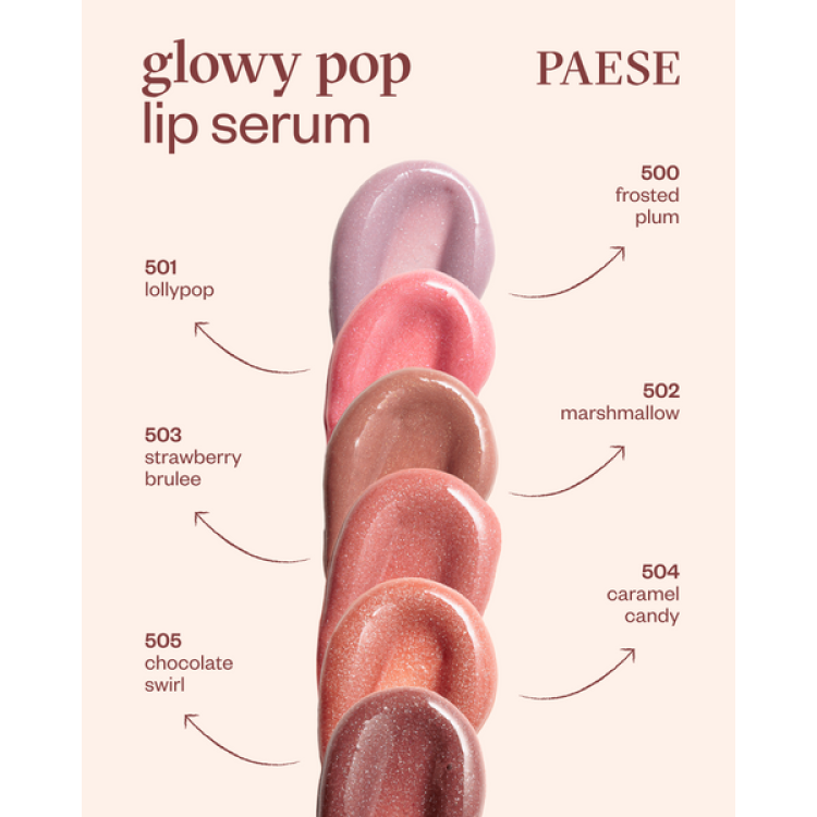 PAESE GLOWYPOP 3in1 regenerating lip serum 2.2g CHOCOLATE SWIRL 505 PAESE GLOWYPOP 3in1 regenerating lip serum 2.2g CHOCOLATE SWIRL 505
