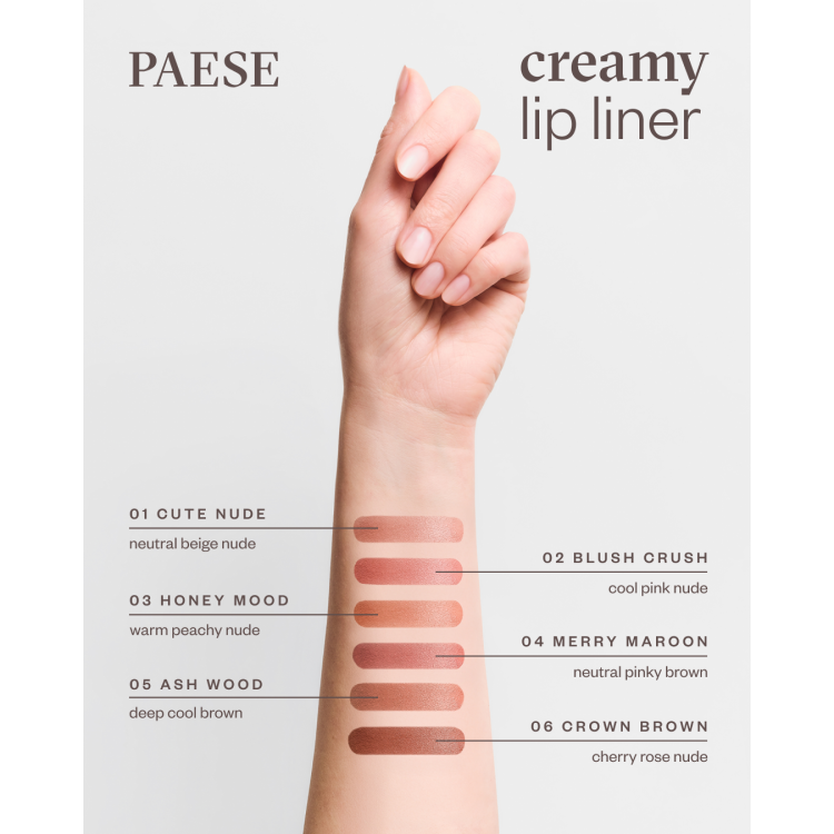 PAESE TASTY LIPS Creamy lip liner 01 CUTE NUDE 0.6g
