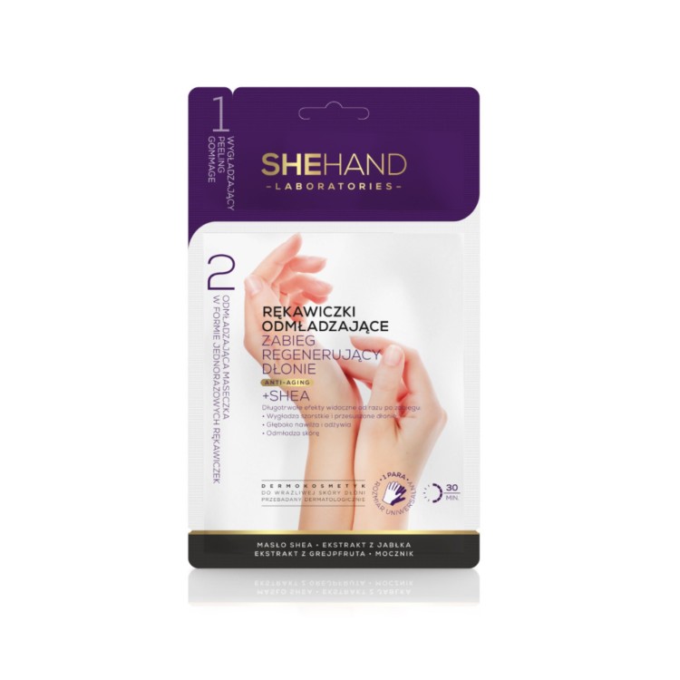 SHE COSMETICS SHEHAND REJUVENATING GLOVES - REGENERATING TREATMENT WITH GOMMAGE PEELING  ANTI-AGING + SHEA