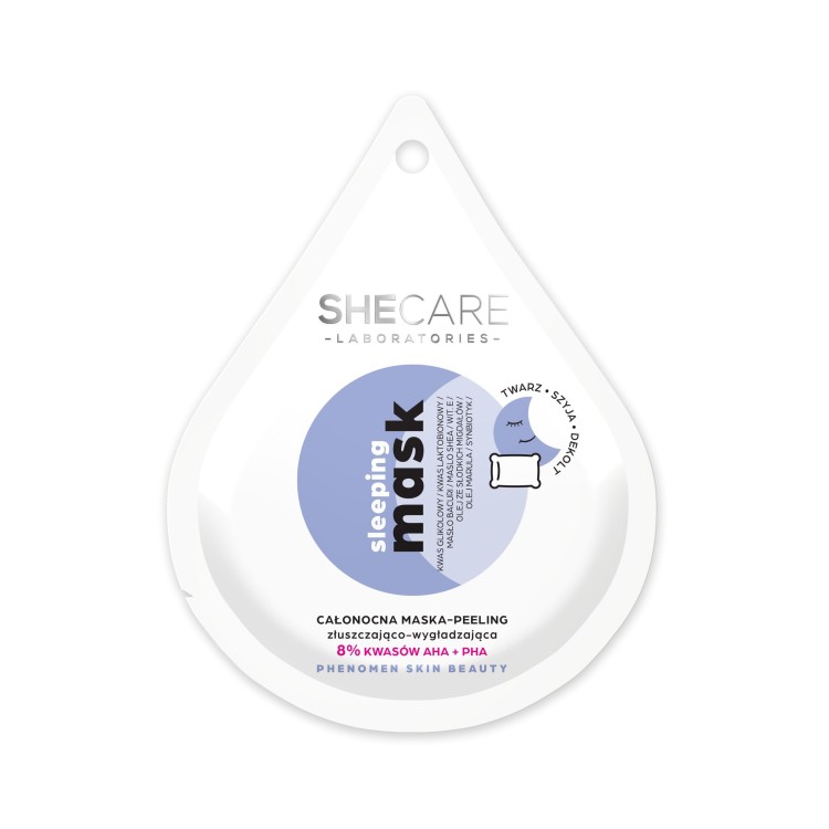 SHE COSMETICS SHECARE SLEEPING MASK  ALL NIGHT MASK - PEELING  EXFOLIATING AND SMOOTHING 10ML