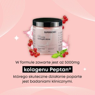 SUPERSONIC BEAUTY COLLAGEN DRINK WITH HYALURONIC ACID AND ELECTROLYTES CURRANT AND MINT FLAVOUR 180G EXP: 04.2026