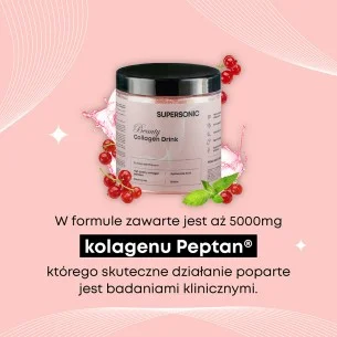 SUPERSONIC BEAUTY COLLAGEN DRINK WITH HYALURONIC ACID AND ELECTROLYTES CURRANT AND MINT FLAVOUR 180G EXP: 11.2026