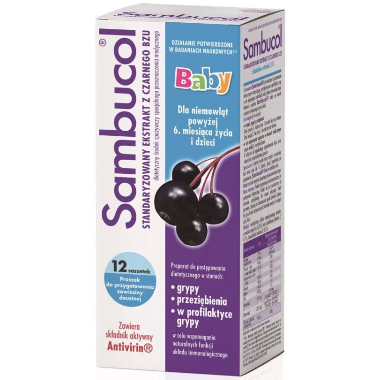 ADAMED Sambucol Antivirin Baby with Black Elderberry extract 12 sachets