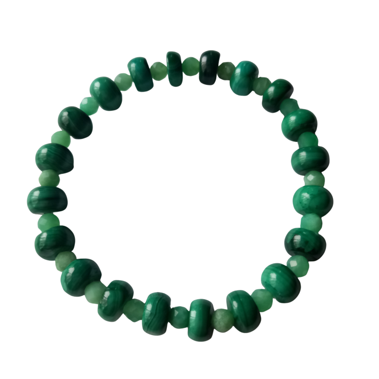 MALACHITE BRACELET ON ADJUSTABLE STRING MALACHITE BRACELET ON ADJUSTABLE STRING