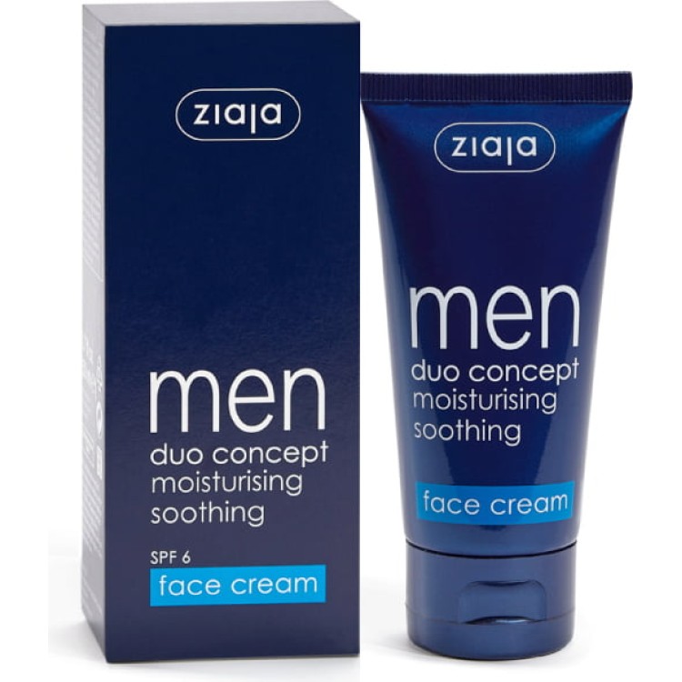 ZIAJA MEN  duo concept moisturizing and soothing face cream SPF6 50ml