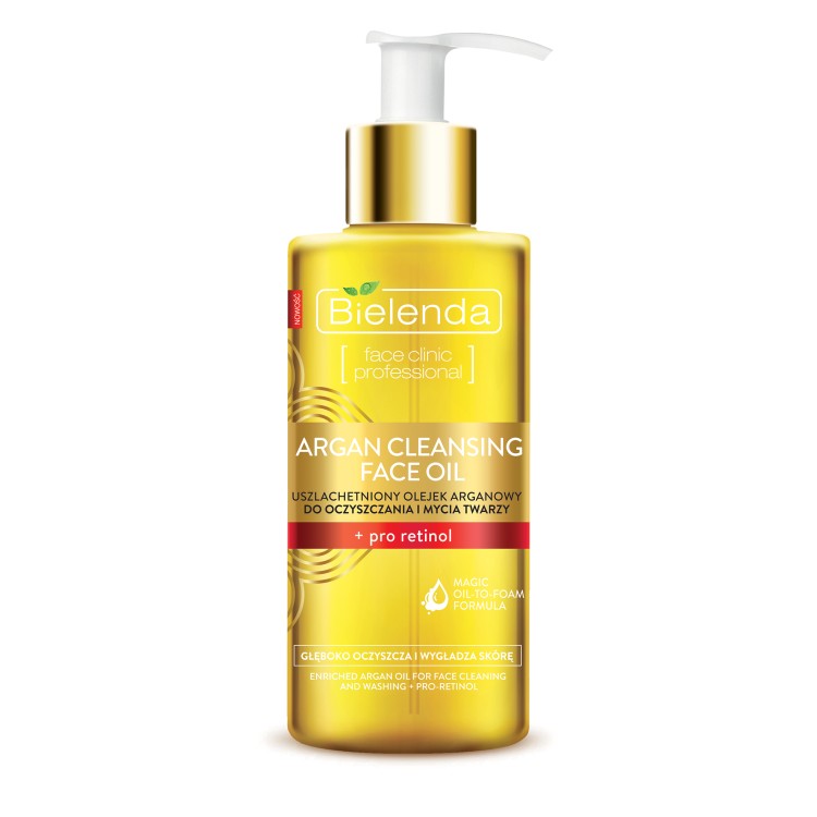 ARGAN CLEANSING FACE OIL Refined argan oil to clean and wash the face + pro-retinol, 140ml