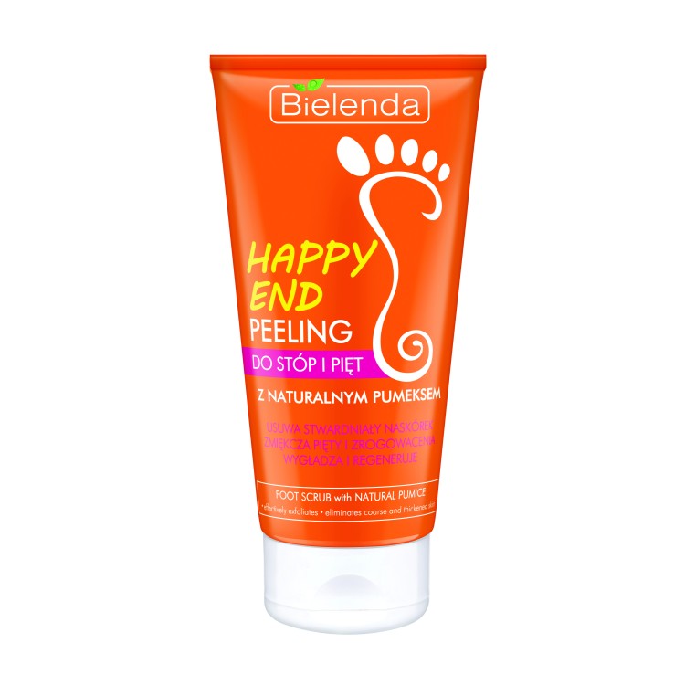 BIELENDA HAPPY END Foot and Heel Scrub with Natural Pumice Stone, 125ml