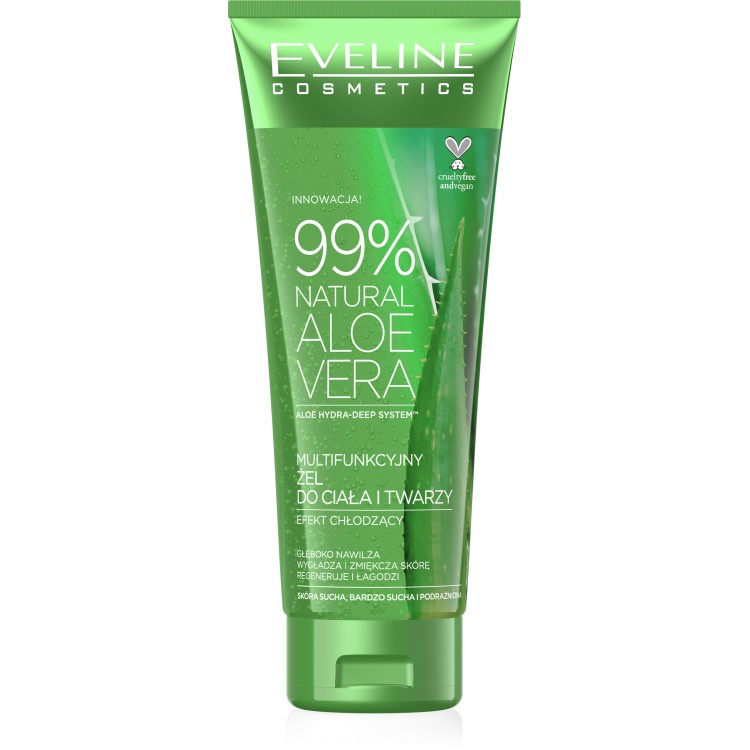 EVELINE 99% NATURAL ALOE VERA MULTIFUNCTIONAL GEL FOR FACE AND BODY 250ml