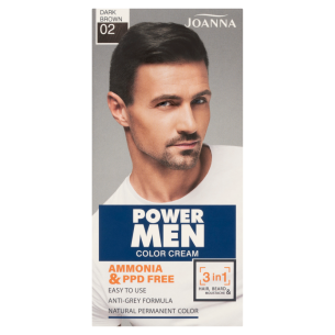 Joanna Power Men 3-in-1 hair color cream 02 dark brown Joanna Power Men 3-in-1 hair color cream 02 dark brown