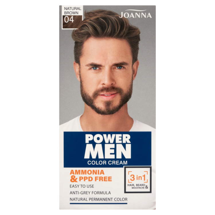 Joanna Power Men 3-in-1 hair color cream 04 natural brown