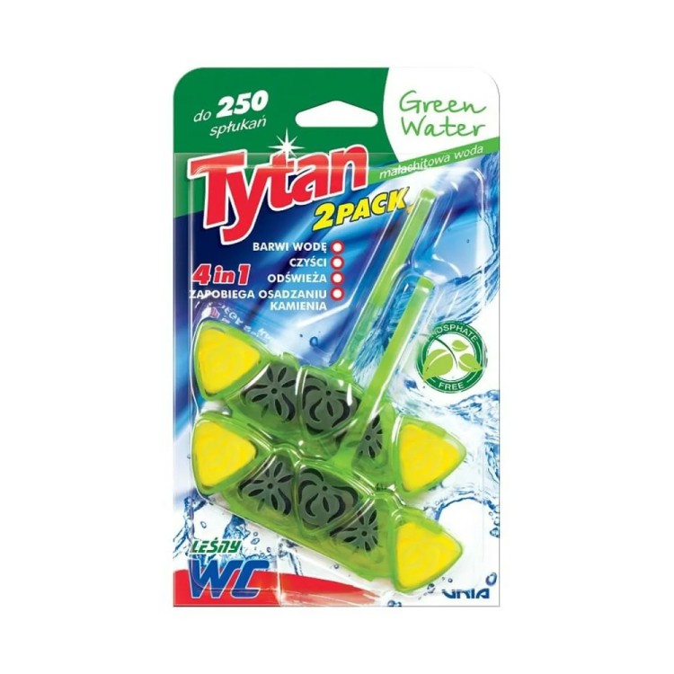 Tytan WC Block Green Water 4 in 1  2 x40g