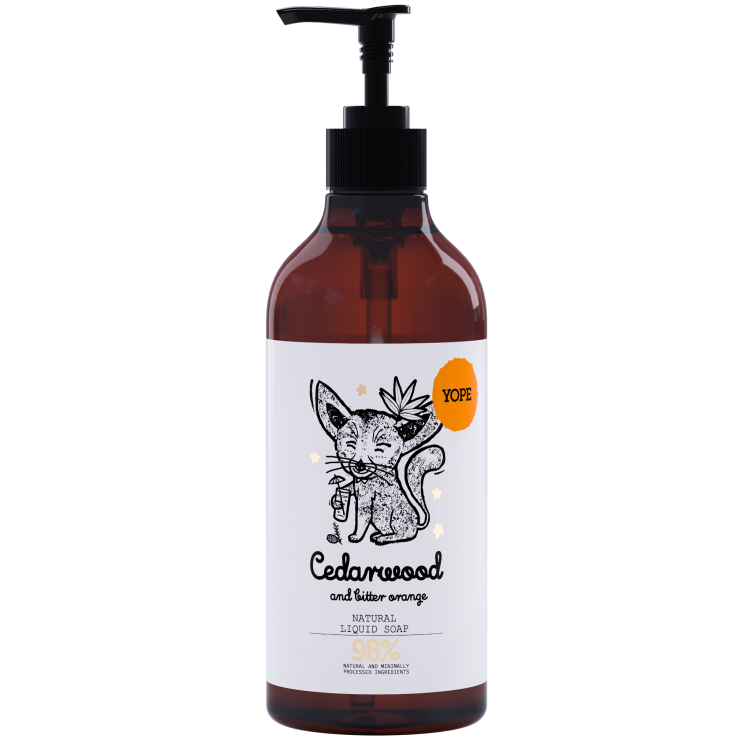 Yope Natural Liquid Soap with Cedarwood and Bitter Orange 500ml